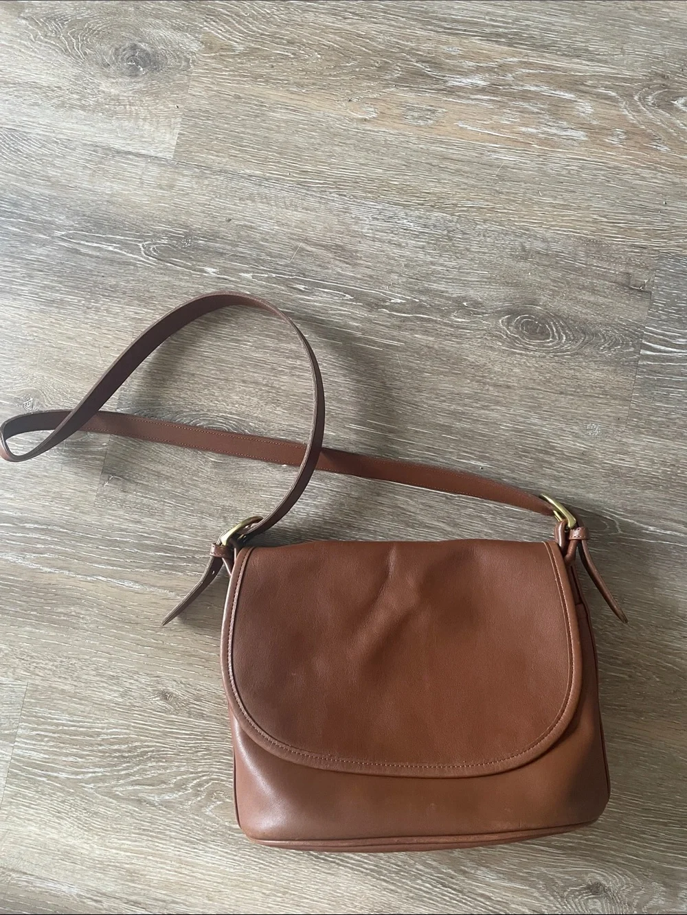 Coach Patricia Leather Crossbody Bag - Smooth Saddle Brown
